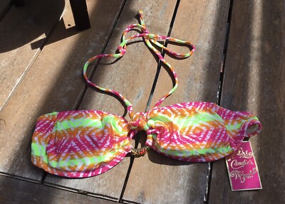 Candies Bikini Top Neon Colors Swimwear Juniors Size Small 