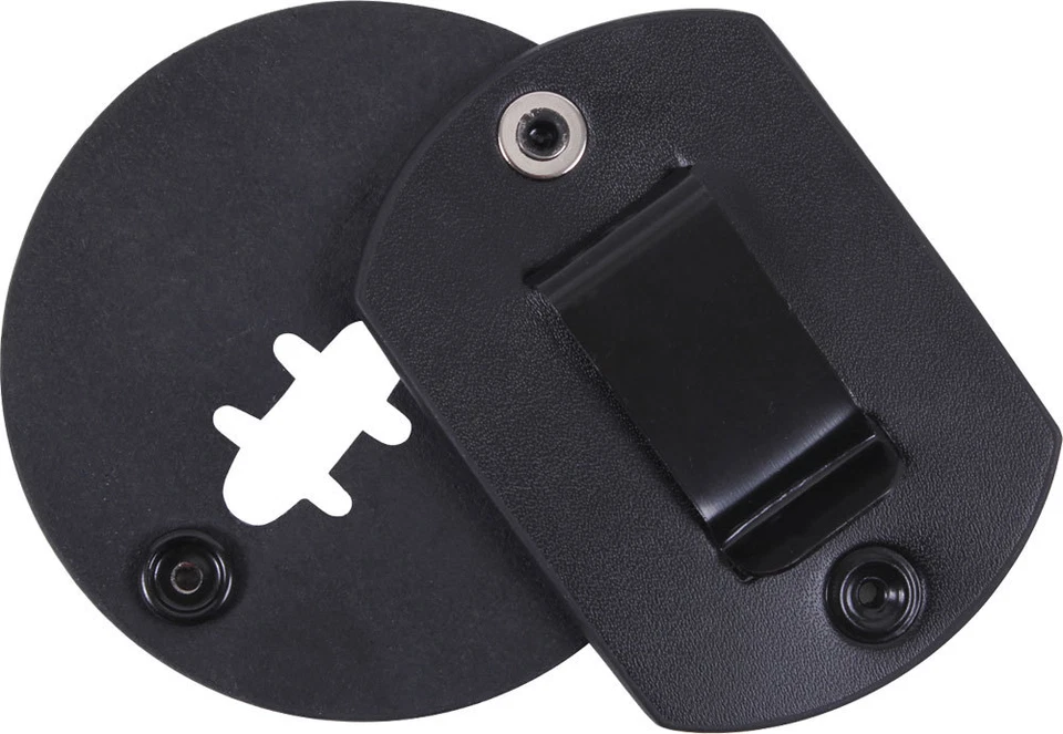 Cinturón con clip de cuero con protector de insignia redondo negro para policía policial Foto 2 de 3