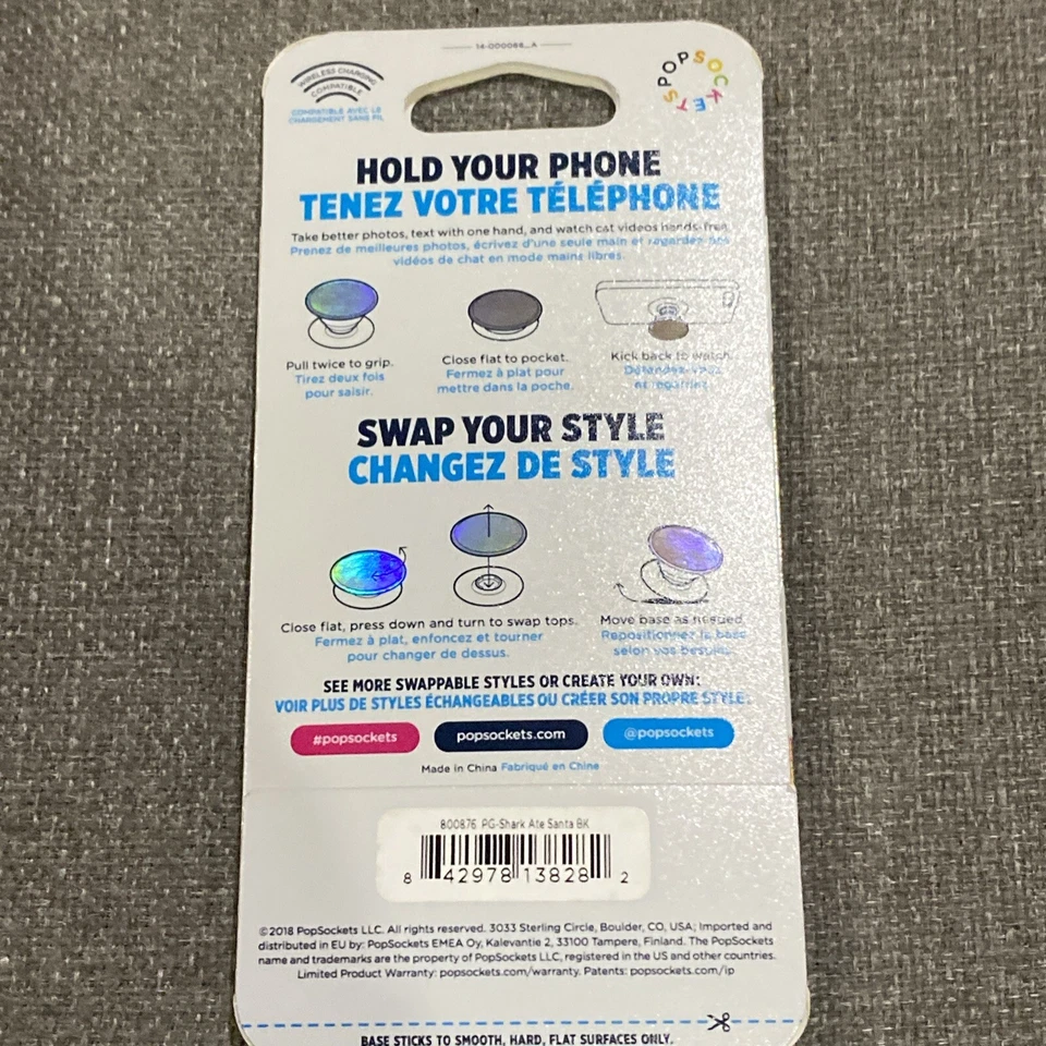 PopSockets: PopGrip con tapa intercambiable para teléfonos y tabletas - Tiburón Foto 3 de 4