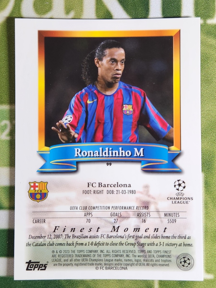 2022-23 Finest Flashbacks RONALDINHO #99 Oversized Box Topper | eBay