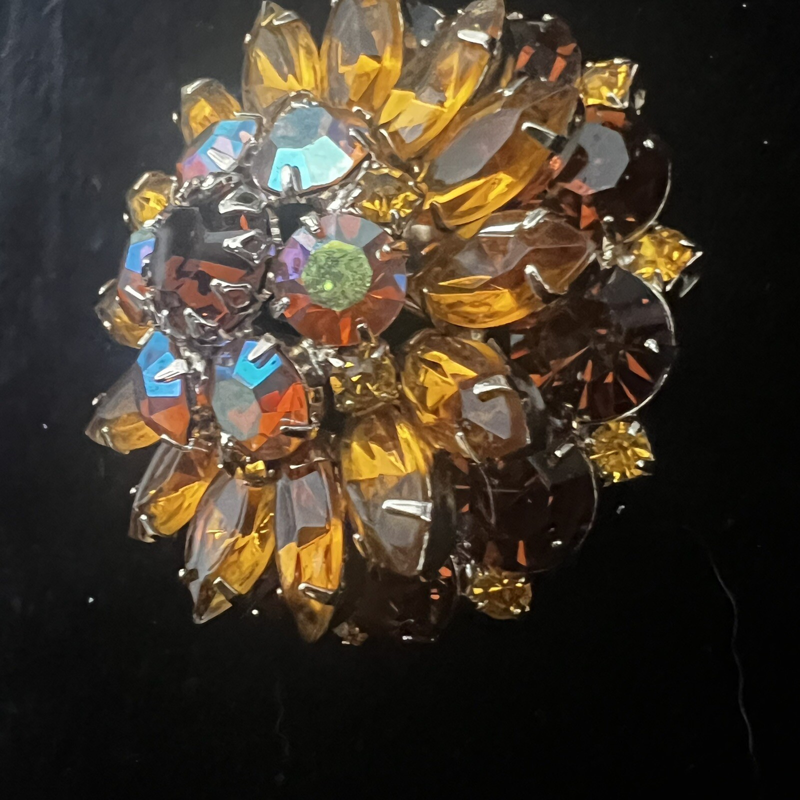 Beautiful Triple Layer Amber Colored Rhinestone B… - image 4
