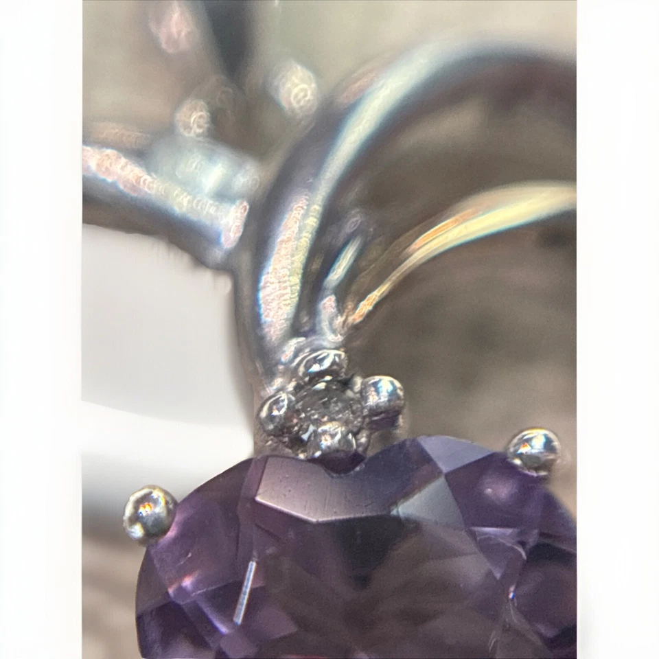 Alwand Vahan Sterling & 14K Gold Amethyst And Diamond Heart Pendant - Image 4 of 4