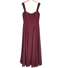 Jenny Yoo maroon full length sleeveless bridesmaid dress