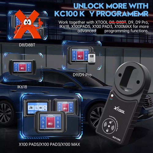 XTOOL KC100 Car IMMO Coding Tool Fit for VW/Audi/Skoda Key Lost USE With D8 D9S - Picture 3 of 14