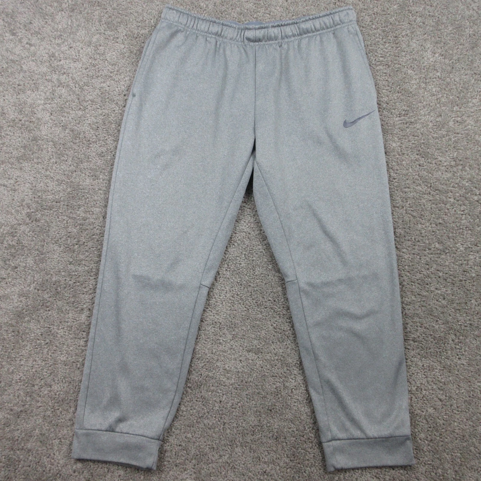 Nike Sweatpants Mens Extra Large Gray Thermafit Fleece Embroidered Swoosh Jogger