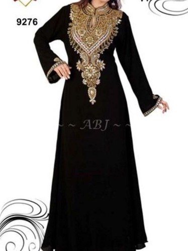 Noir Dubaï Caftan Marocain Georgette 