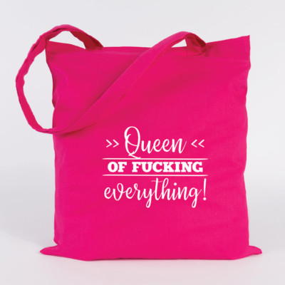 JUNIWORDS Jutebeutel Motiv ''Queen of fucking everything!'' ver. Farben Tasche