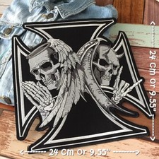Devil Angel Chopper Biker Motorcycle Iron on Embroidered Large Back patch XL