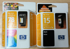 Original HP Ink Cartridges 15 Black and 78 Tri Color New Sealed Expired