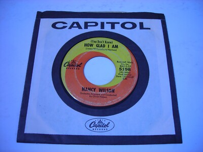 w SLEEVE Nancy Wilson How Glad I Am / Never Less than Yesterday 1964 45rpm