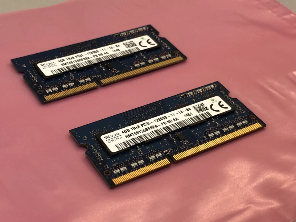 SK Hynix 8GB (2x4GB) PC3L-12800S DDR3 SODIMM Laptop Memory RAM HMT451S6BFR8A-PB - Image 3 of 4