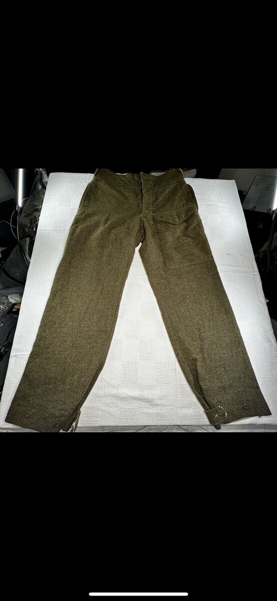34 X 29 Vintage 1953 Canadian Army Battle Dress Trousers 34 X 29 Vintage 1953 Canadian Army Battle Dress Trousers