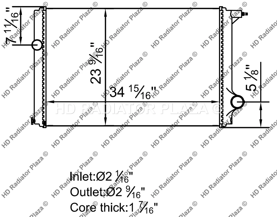 Radiator For Ford 8501 8511 8513 L LT Sterling 7500 8500 23 9/16" x 34 15/16" Foto 2 de 4