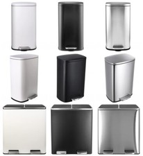 8/13.2/16 Gallon Kitchen Step on Trash Can Stainless Steel Garbage Can with Lid