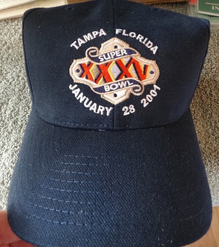Casquette Super Bowl XXXV - Logo Athletic - 28 Janvier 2001 - Ravens Vs Giants - Bleu Marine
