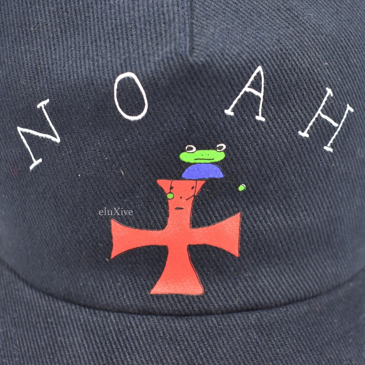 NWT Noah NY Frog Skateboards Navy Core Logo Snapback Hat RARE SS20