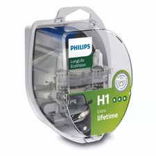 2x H1 12V 55W P14,5s LongLife EcoVision Doppelpack Philips Autolampe Glühbirne