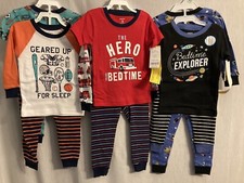 NWT Baby/Toddler Boy Carter's 4-Piece Cotton Pajama Set assorted prints/sizes