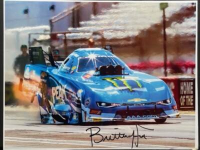 VRHTF NHRA VTG SIGNED BY ''BRITTANY FORCE TEST THE PEAK FUNNY CAR 8'' X 10'' PHOTO