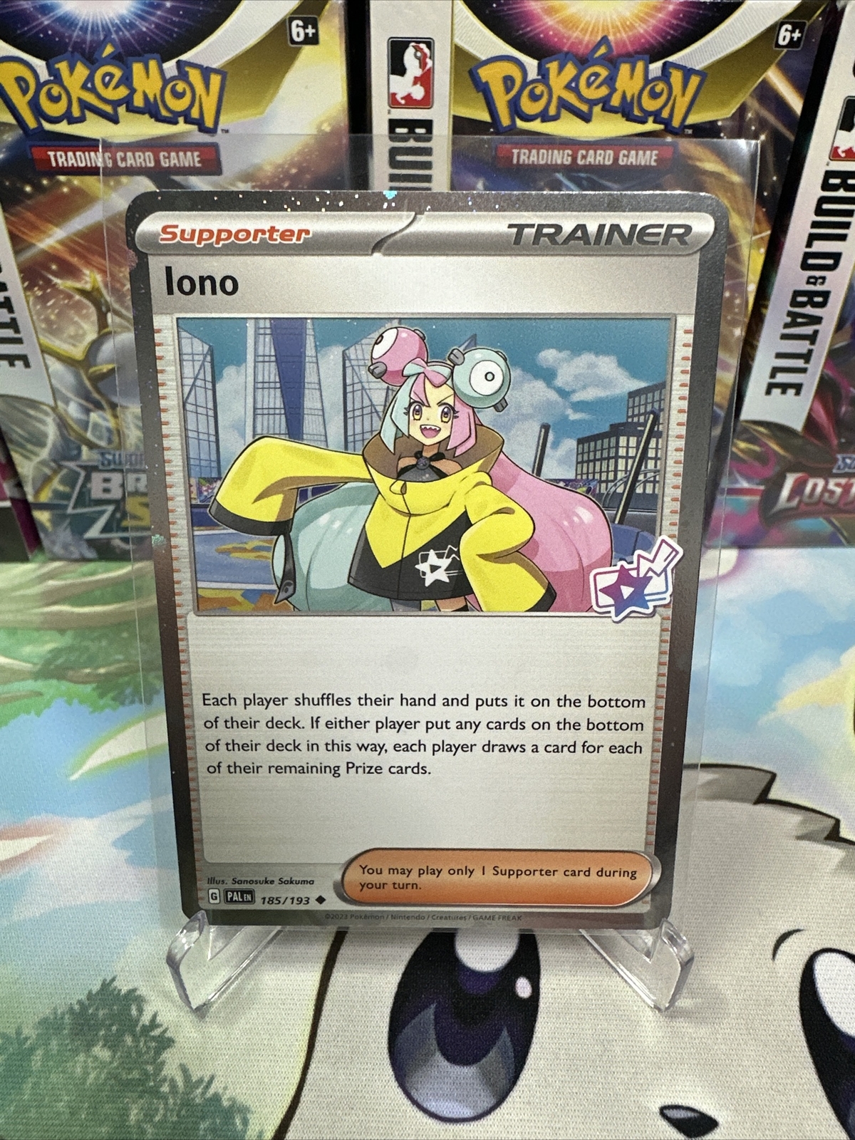 Iono 185/193 - Pokemon TCG Paldea Evolved (2023) - NM - Cosmos Holo Promo