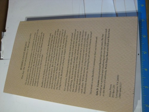 Buddha's Not Smiling Erik Curren Uncorrected Proof PB 2005 Corruption Tibet - Bild 4 von 6