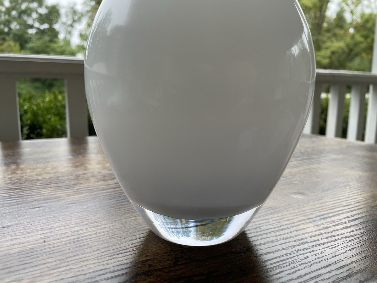 Retired Ikea White Glass Vase Johanna Jelinek 12” | eBay