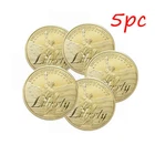 5pc American Statue of Liberty Eagle Coin Gold Plated Commemorative Collection