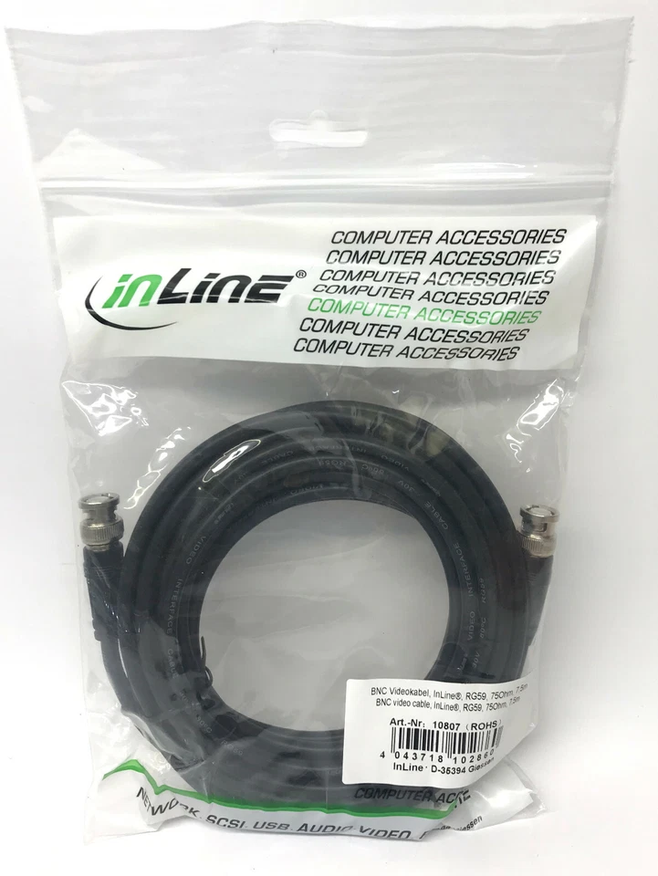 7,5m BNC KABEL | Video Kabel | RG59 | 75 Ohm | BNC Stecker auf BNC Stecker - Image 2 of 2