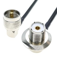 UHF male PL259 Right Angle to UHF female SO239 90 RA lot RF Coax Cable RG58