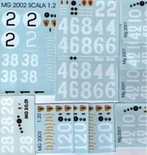 Decal 1/20 NUMERI GARA - STRUMENTI - MARCHI FERRARI ATELIER CAR MODEL ACMDE20048