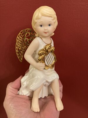 Lenox Little Angel With Golden Wings And Harp | eBay