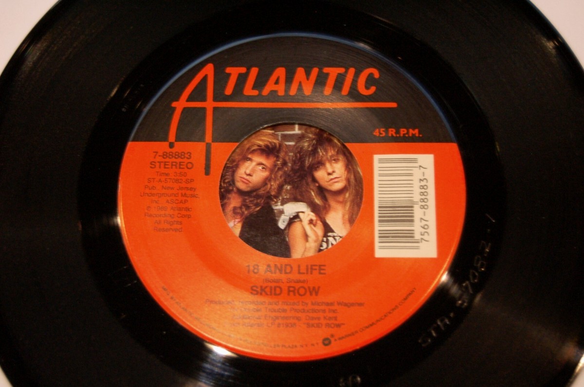Skid Row - 18 And Life / Midnight Tornado 45 NEAR MINT 1989