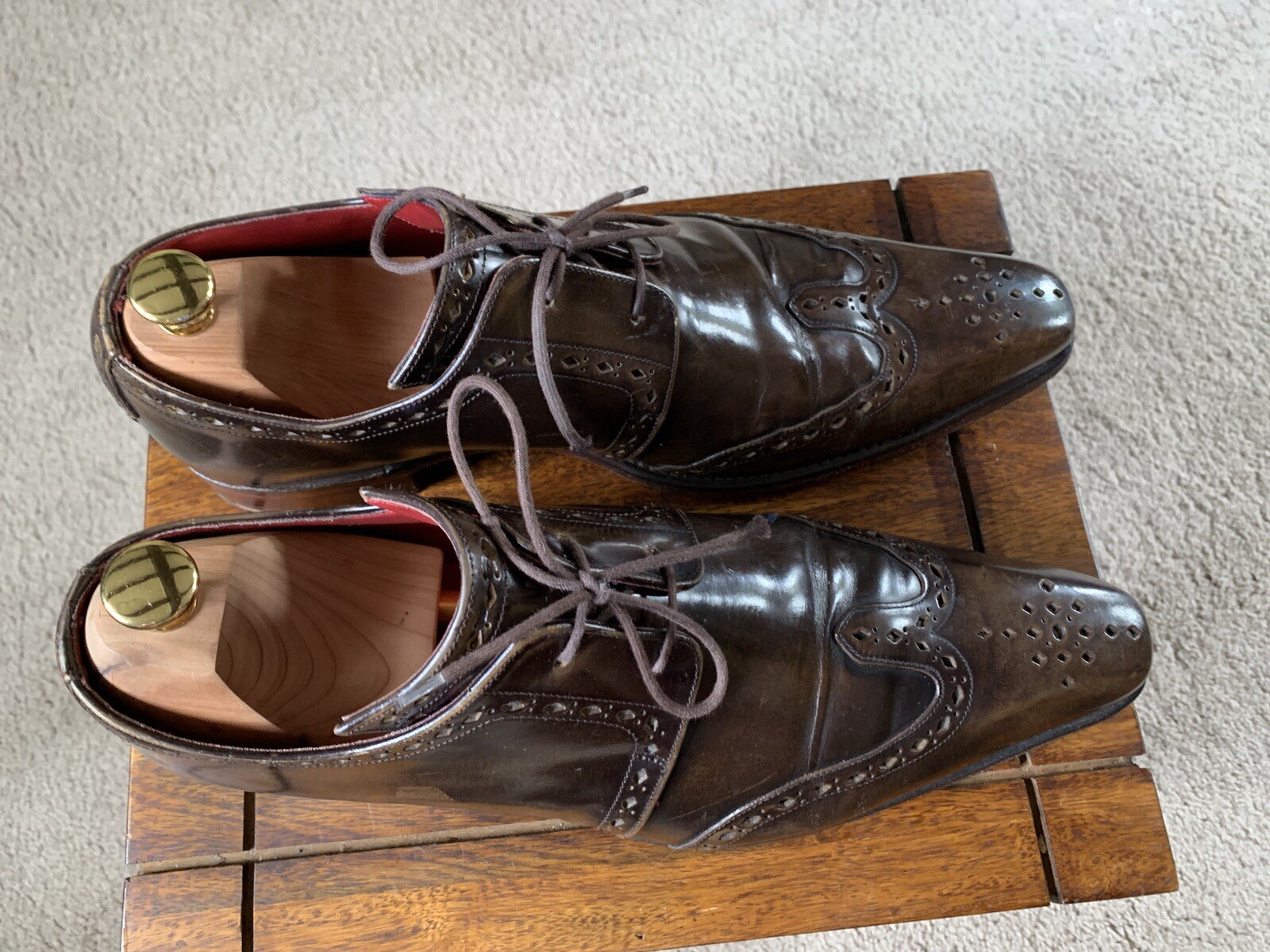 Jeffery West Shoes Mens UK 10 1/2 Black Wingtip Brogue Smart Formal Lace Up image 3