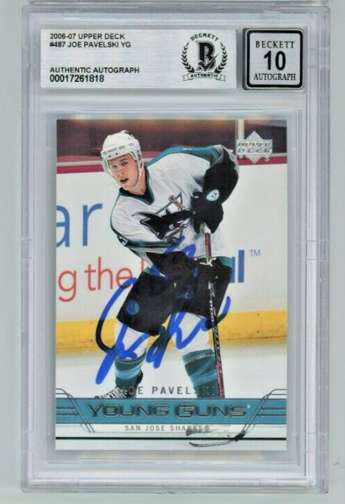 Joe Pavelski AUTO 10 Rookie Young Guns 2006-07 Upper Deck #487 BAS