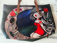 sugar skull,Rockabilly, Goth, Day Of The Dead Purse Tote NWOT