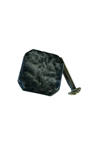 LOT 8 SQUARE HAMMERED BRASS CABINET/DRAWER KNOBS Black Silver Brushed finish 1" - Picture 5 of 6