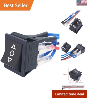 Heavy-Duty 20A 12V DPDT Rocker Switch with Automatic Lock for Boats and Trucks