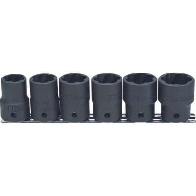 Ko-ken RS4127/6 1/2''Sq. Dr. Nut Twister Set 6 Pcs 17mm-25.4mm 200 mm