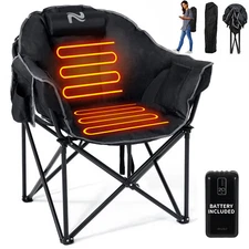 Docred Heated Camping Chair with Battery Oversized Heated Chair Outdoor Sports