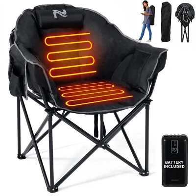Docred Heated Camping Chair with Battery Oversized Heated Chair Outdoor Sports