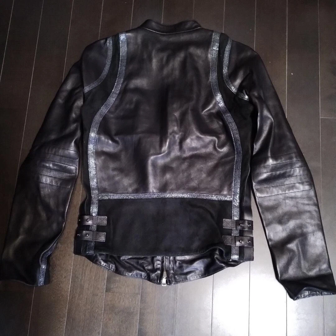 Giacca Gucci Riders taglia M pelle di pecora vera pelle nera USATA 202502M