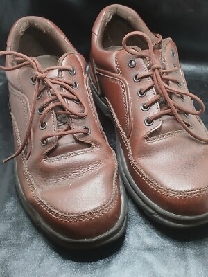 Rockport K71201 Eureka brown pebbled leather casual oxfords Men's shoes US 