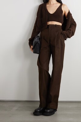 Nanushka Zosia Crop Top Brown Size Medium