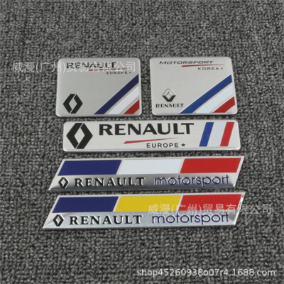 1pc for Renault RENAULT car sticker 3D metal aluminum alloy body sticker