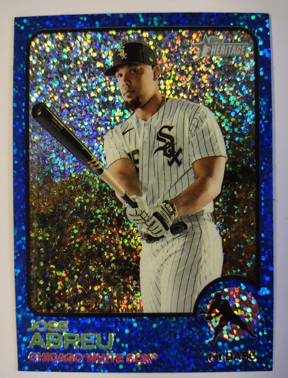 2022 Topps Heritage #84 JOSE ABREU Chicago White Sox Chrome Blue Sparkle 