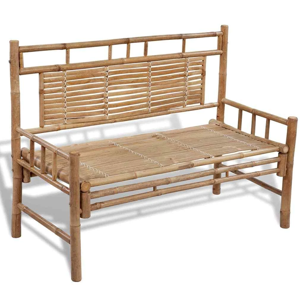 Bamboo bench with back deals