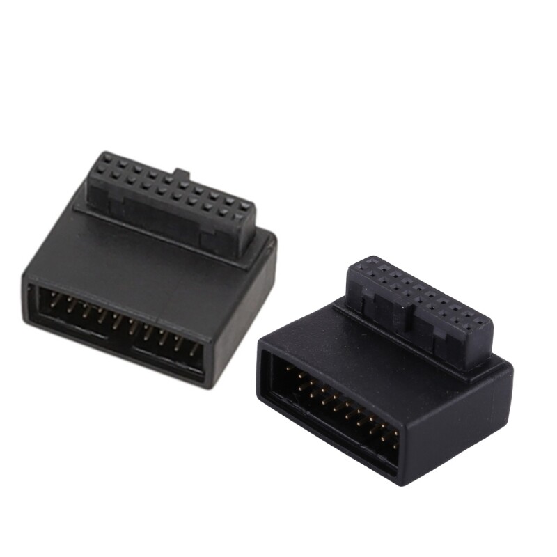 USB 3.0 19-Pin Right Angle Adapter for PC Case Rear Cable Management