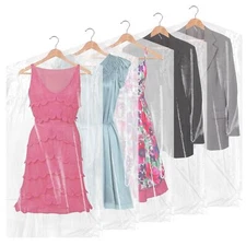 	40 Pcs Garment Bags For Hanging Clothes Bulk Dry Cleaning Bags For Cloth	