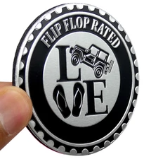1pc Flip Flop Rated Sticker Decal Emblem 4x4 Badge Auto Fender 6cm 2.36"
