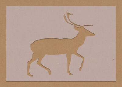 Hirsch Hirsch Reh Rentier Weihnachten Schablone Rudolph Basteln Deko Luftbürste 